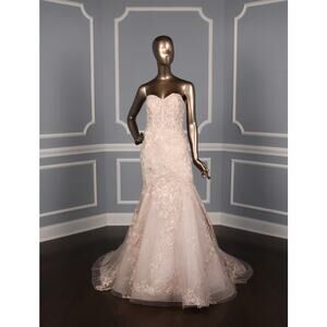ISABELLE ARMSTRONG Zoe Blush Pink Beaded Strapless Wedding Dress Bridal Gown